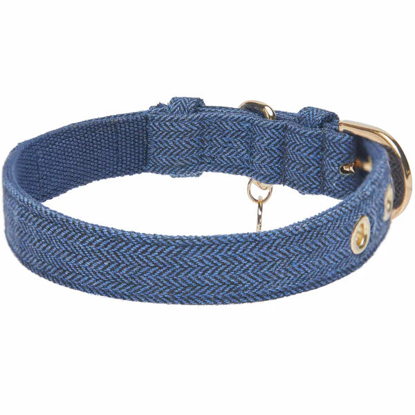 Blueberry Pet - Navy | Textured Tweed Dog Collar
