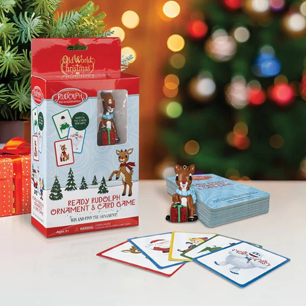 Old World Christmas - Ornament Ready Rudolph w/ Card Game
