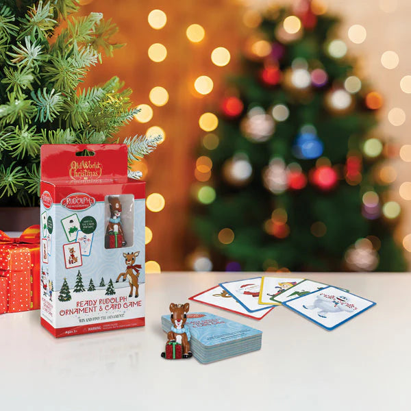 Old World Christmas - Ornament Ready Rudolph w/ Card Game