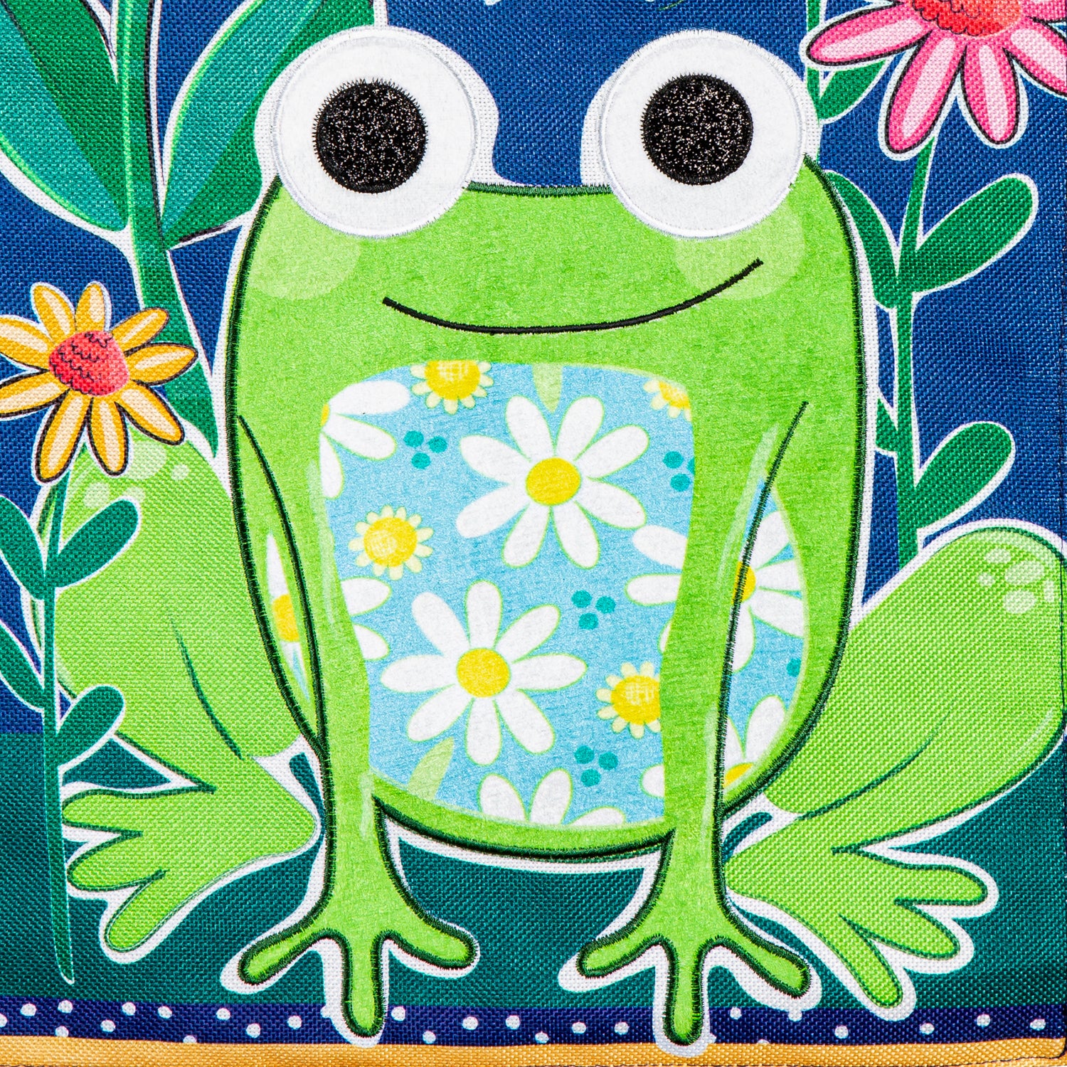 Evergreen Enterprises - Flag Welcome Friends Frog Burlap