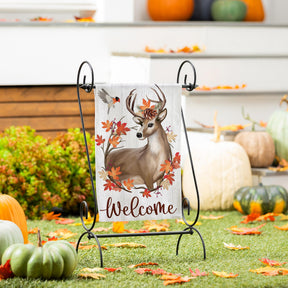 Evergreen Enterprises - Autumn Deer Wreath Flag - Southern Agriculture 