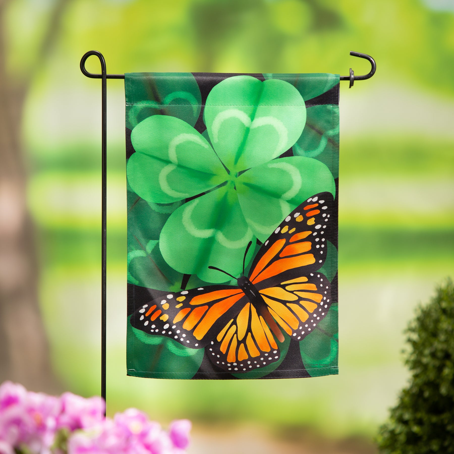 Evergreen Enterprises - Butterfly Clover Garden Flag - Southern Agriculture 