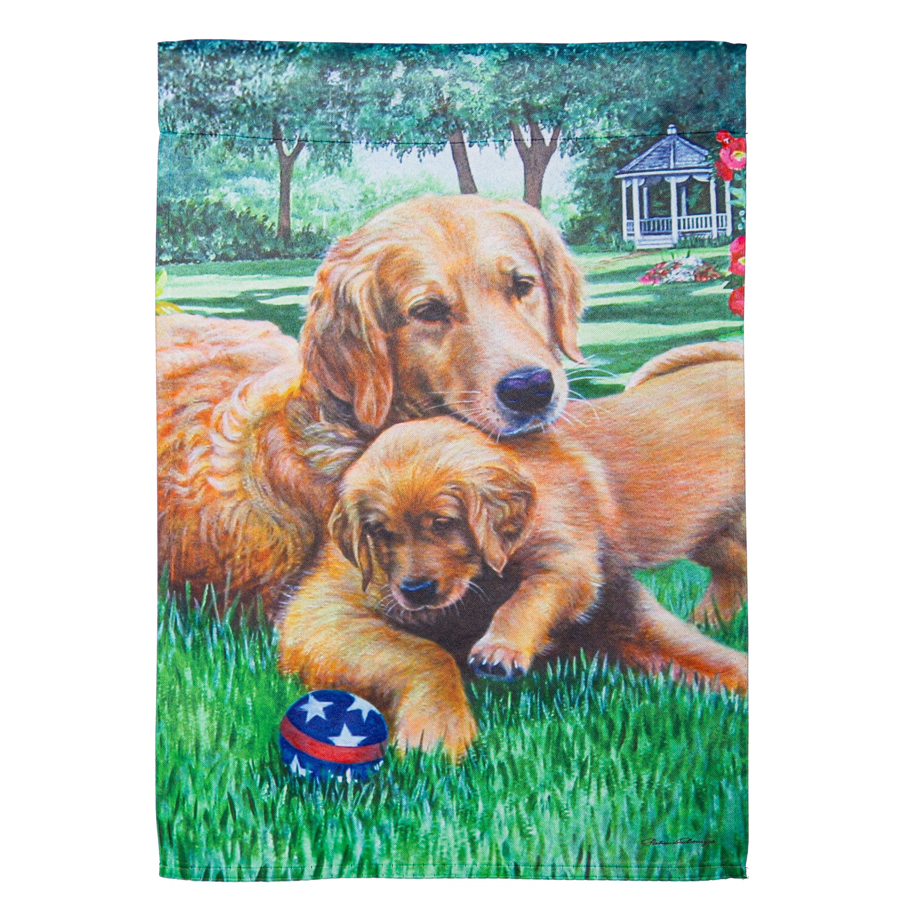 Evergreen Enterprises - Flag Golden Mom & Pup