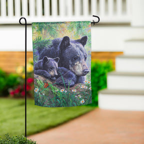 Evergreen Enterprises - Flag Mom & Baby Bear in the Meadow