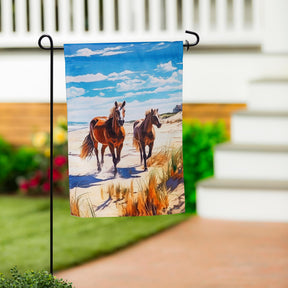 Evergreen Enterprises - Flag Horses on the Beach