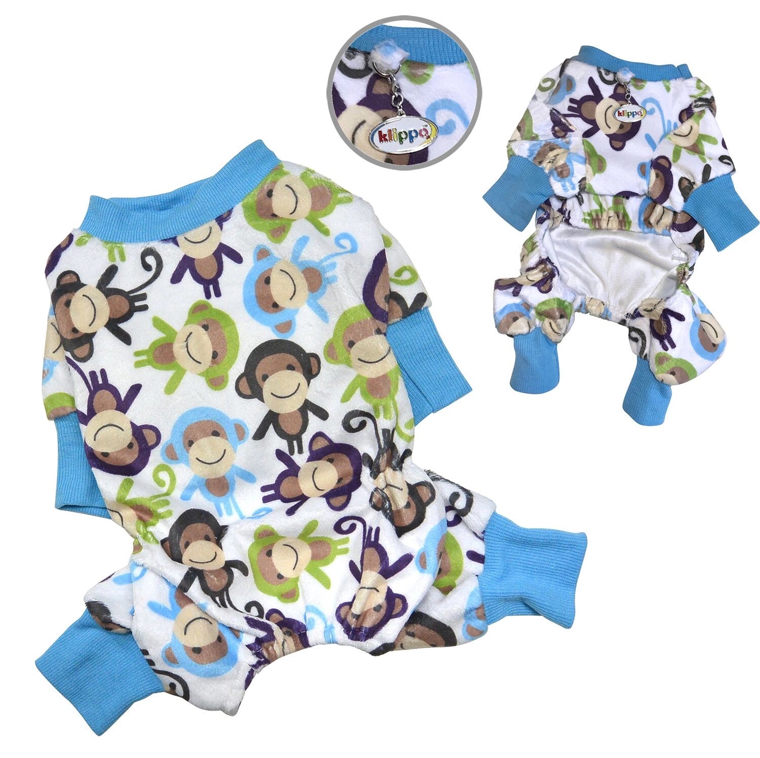 Klippo Pet - Pajamas Ultra Soft Plush Minky Monkey