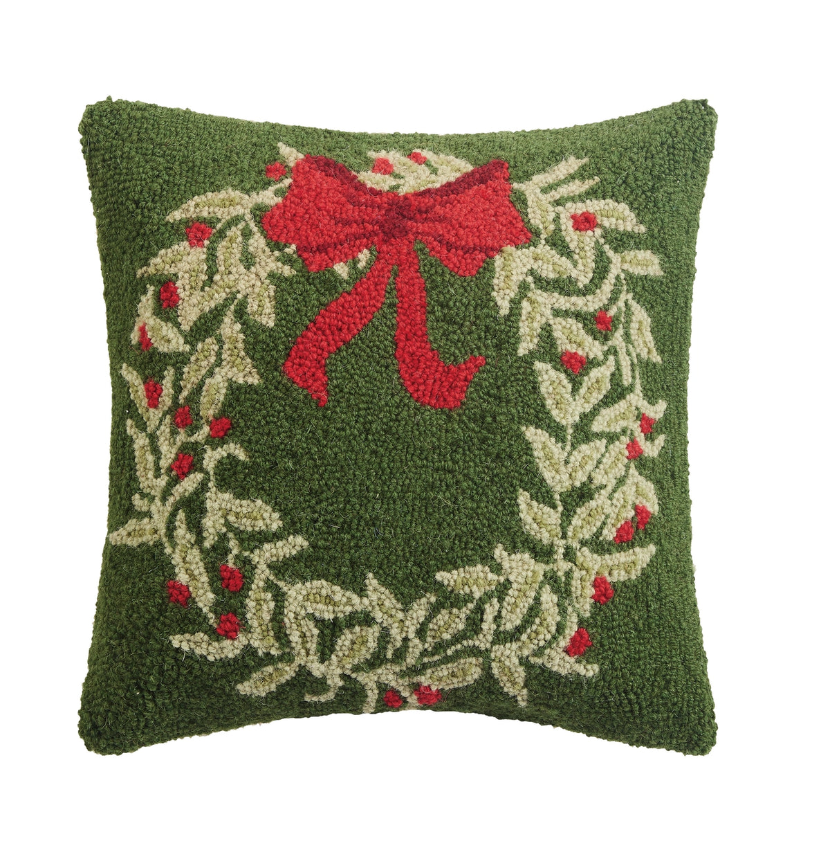 Peking Handicraft - Pillow Hook Holiday Wreath Green