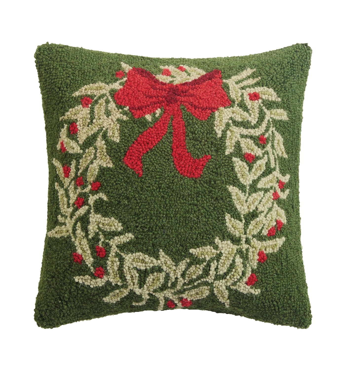 Peking Handicraft - Pillow Hook Holiday Wreath Green