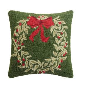 Peking Handicraft - Pillow Hook Holiday Wreath Green