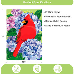 Evergreen Enterprises - Flag Cardinal & Hydrangeas