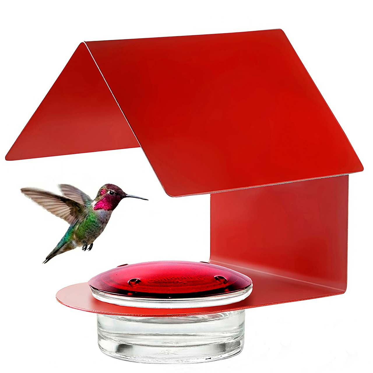 Couronne Co - Hummigbird Feeder Mosiac Bird Cottage with Roof