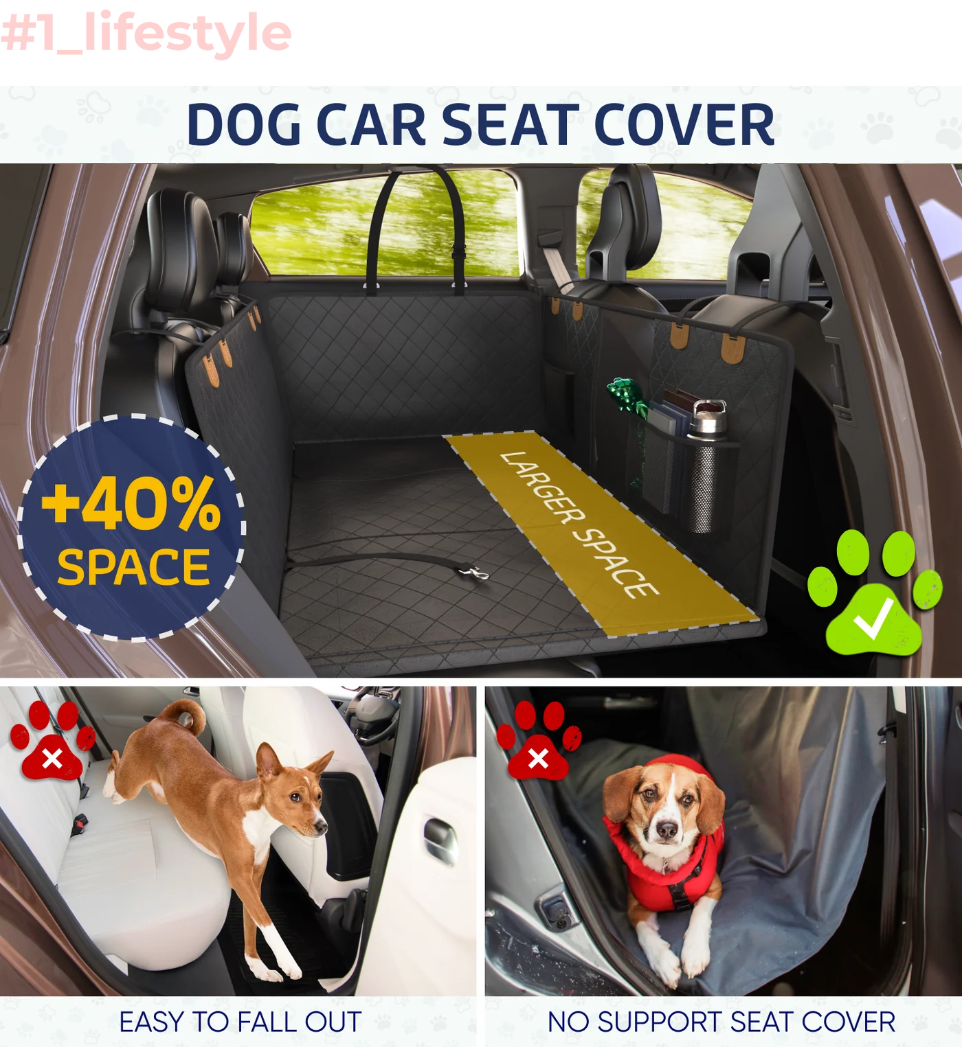Katziela - Seat Guard Waterproof BackSeat with Mesh Window Storage