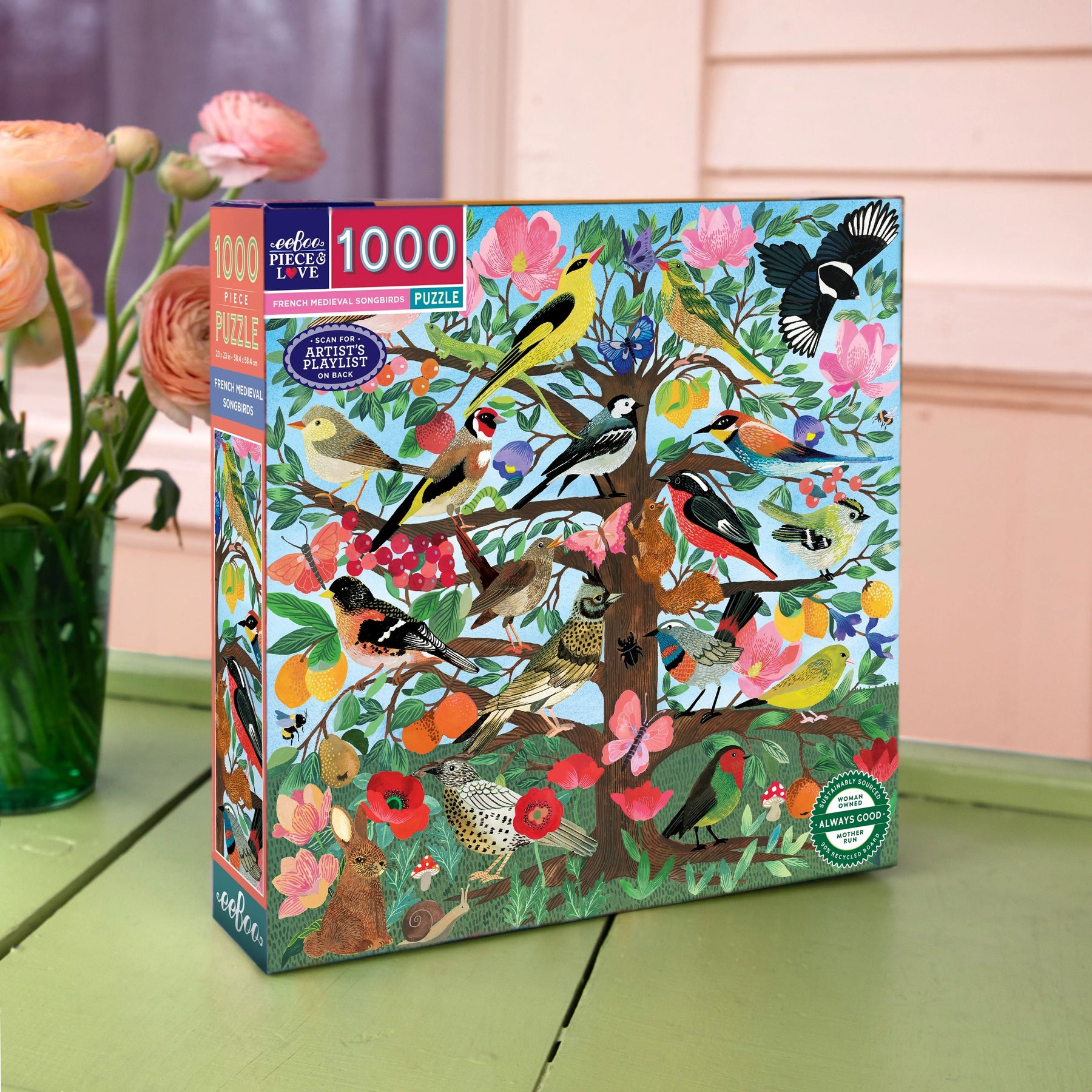 eeBoo - Puzzle French Medieval Songbirds