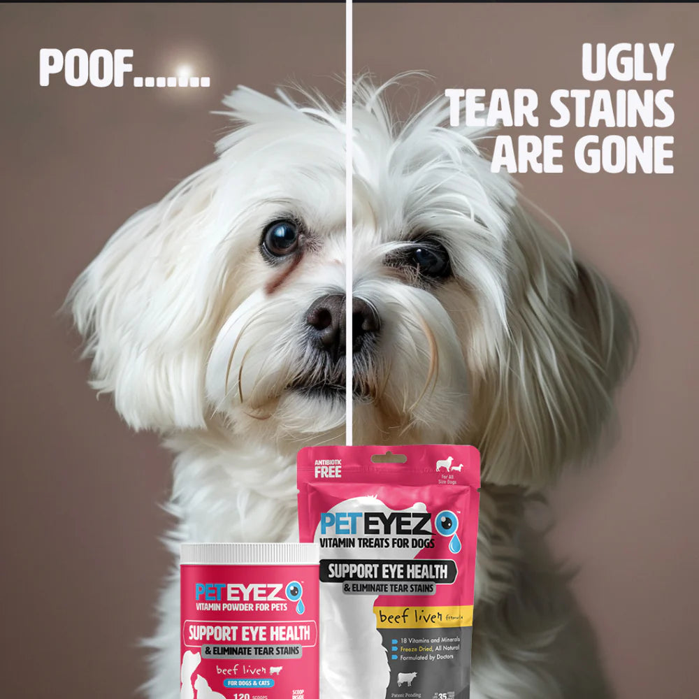 PetEyez - Beef Liver Vitamin Powder For Pets - Dogs & Cats - Eliminate Tear Stains