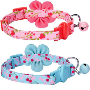 Blueberry Pet - Lovely Cherry & Floral Cat Collars