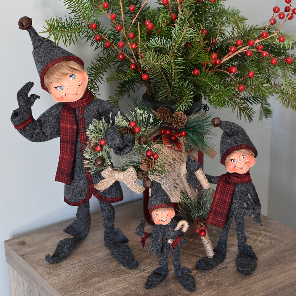 Annalee Dolls -  Plaid & Pine Elf 5"