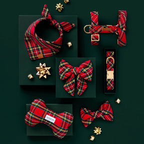 The Foggy Dog - Dog Toy Bone Tartan  Plaid