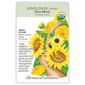 Sunflower Dwarf Elves Blend Organic Seeds - Southern Agriculture 