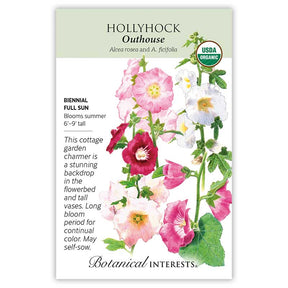 Botanical Interests, Inc. - Hollyhock Outhouse Organic Seeds - Southern Agriculture 