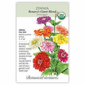 Botanical Interests, Inc. - Zinnia Benary's Giant Breed Organic Seeds