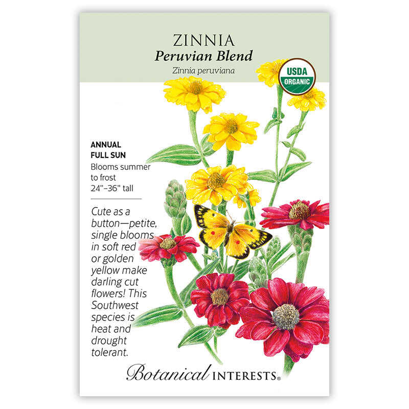 Botanical Interests, Inc. - Peruvian Blend Zinnia Seeds