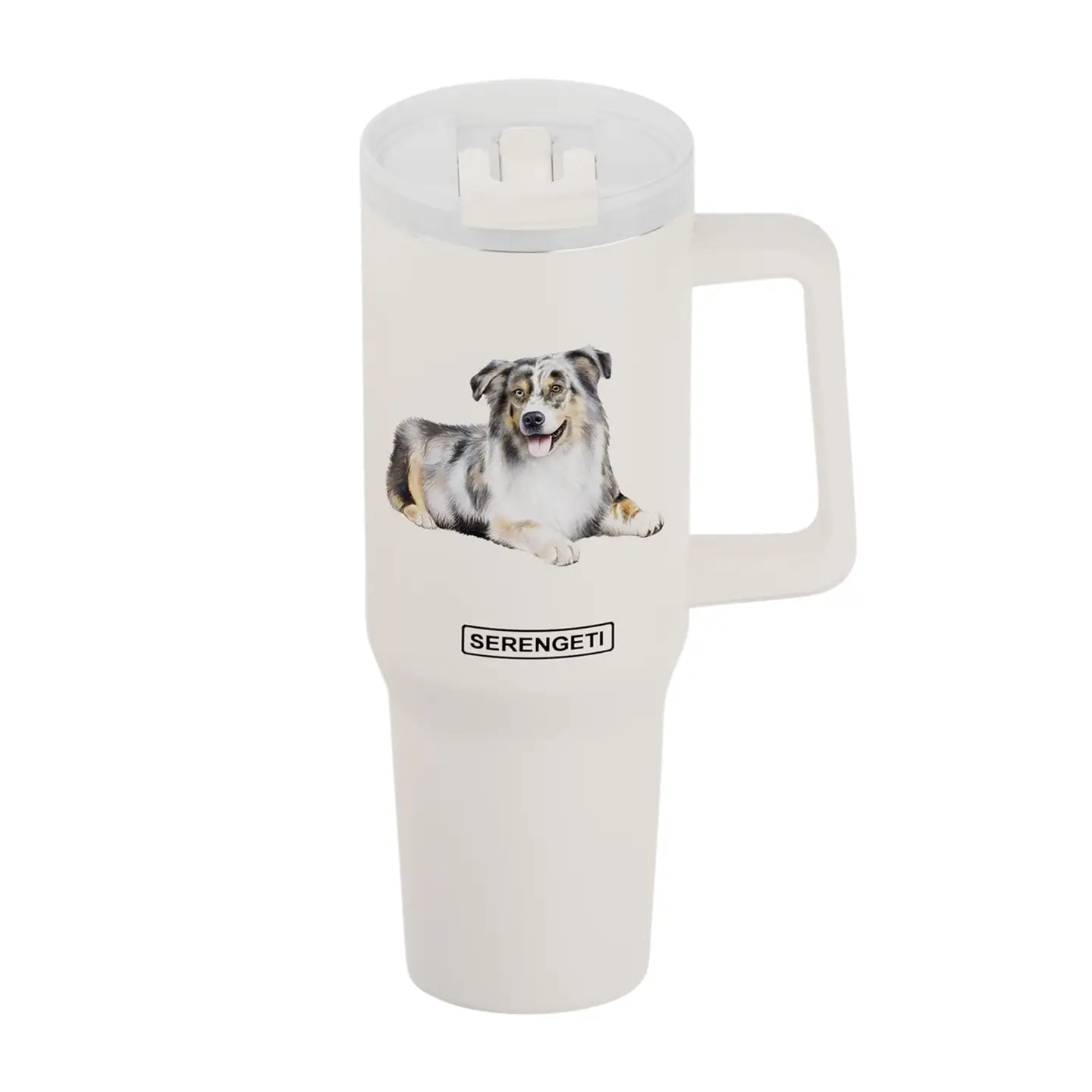 E & S Imports - Tumbler with Handle & Straw Australian Shepherd