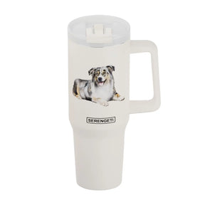 E & S Imports - Tumbler with Handle & Straw Australian Shepherd