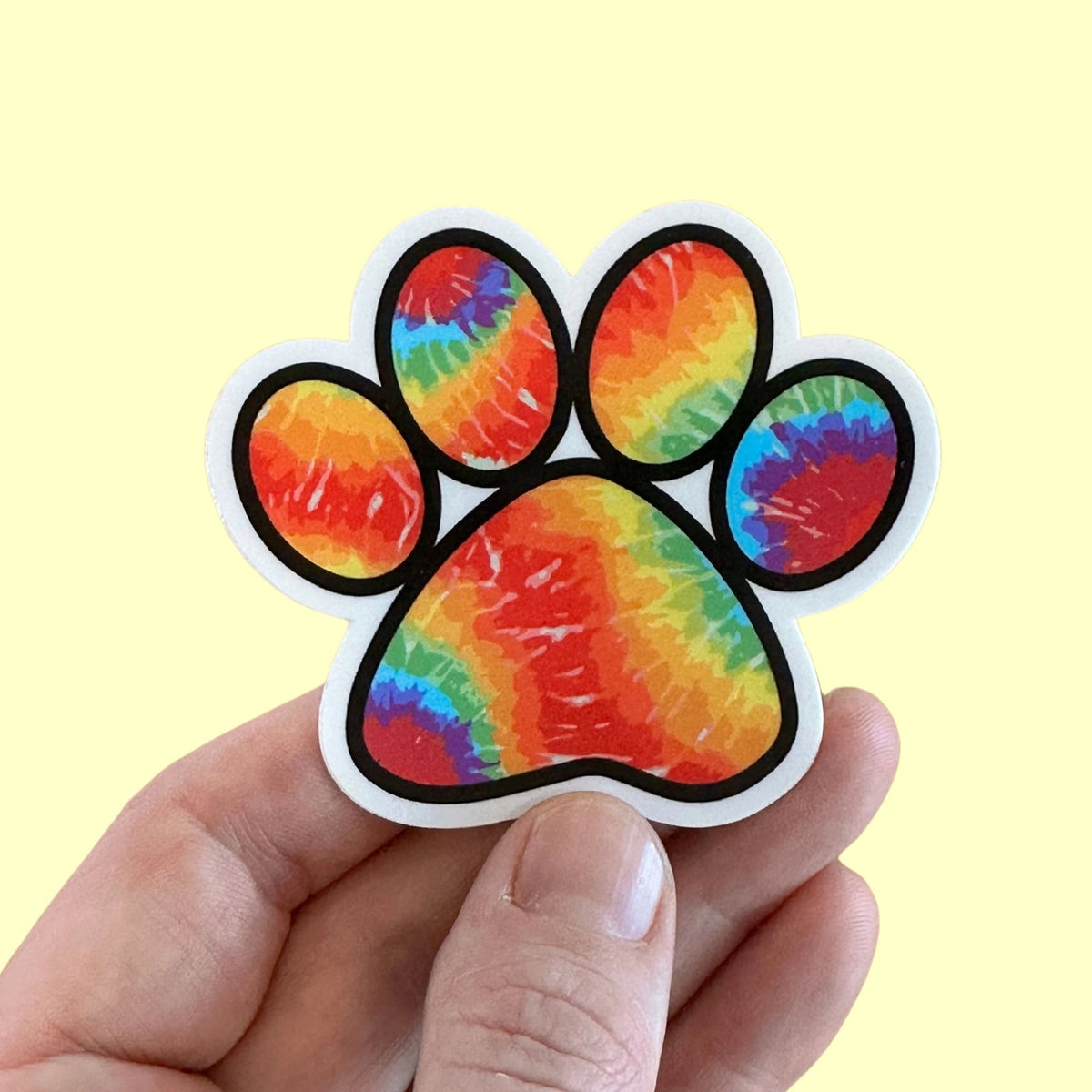 Bad Tags -  Tie Dye Paw Print Sticker