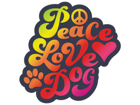 Dog Speak - Decal Peace Love Dog