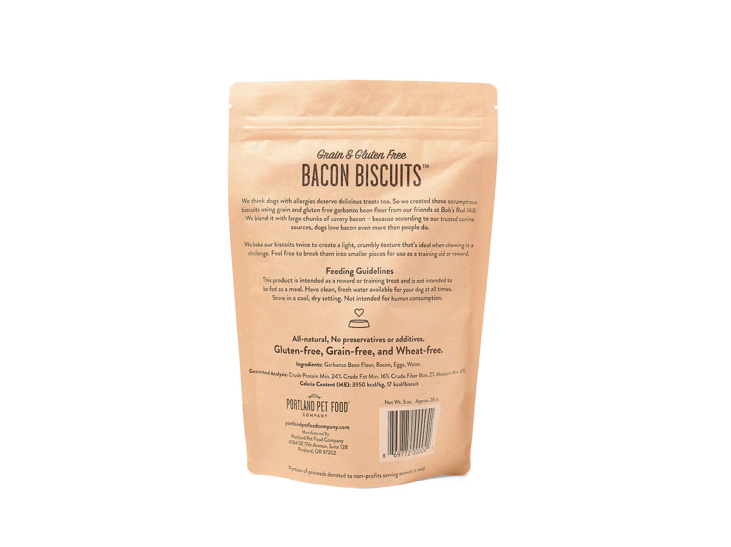 Portland Pet Food - Bacon Biscuits Dog Treats - Grain & Gluten Free