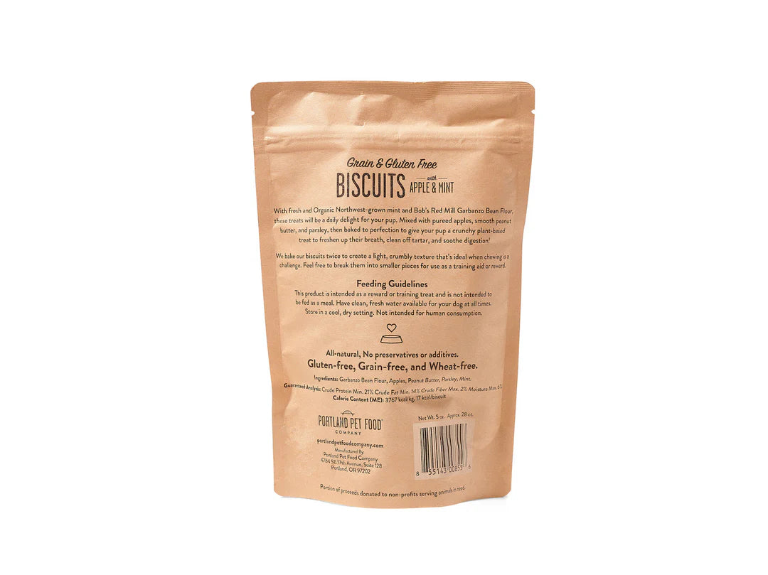 Portland Pet Food - Apple & Mint Biscuits Dog Treats - Grain & Gluten Free