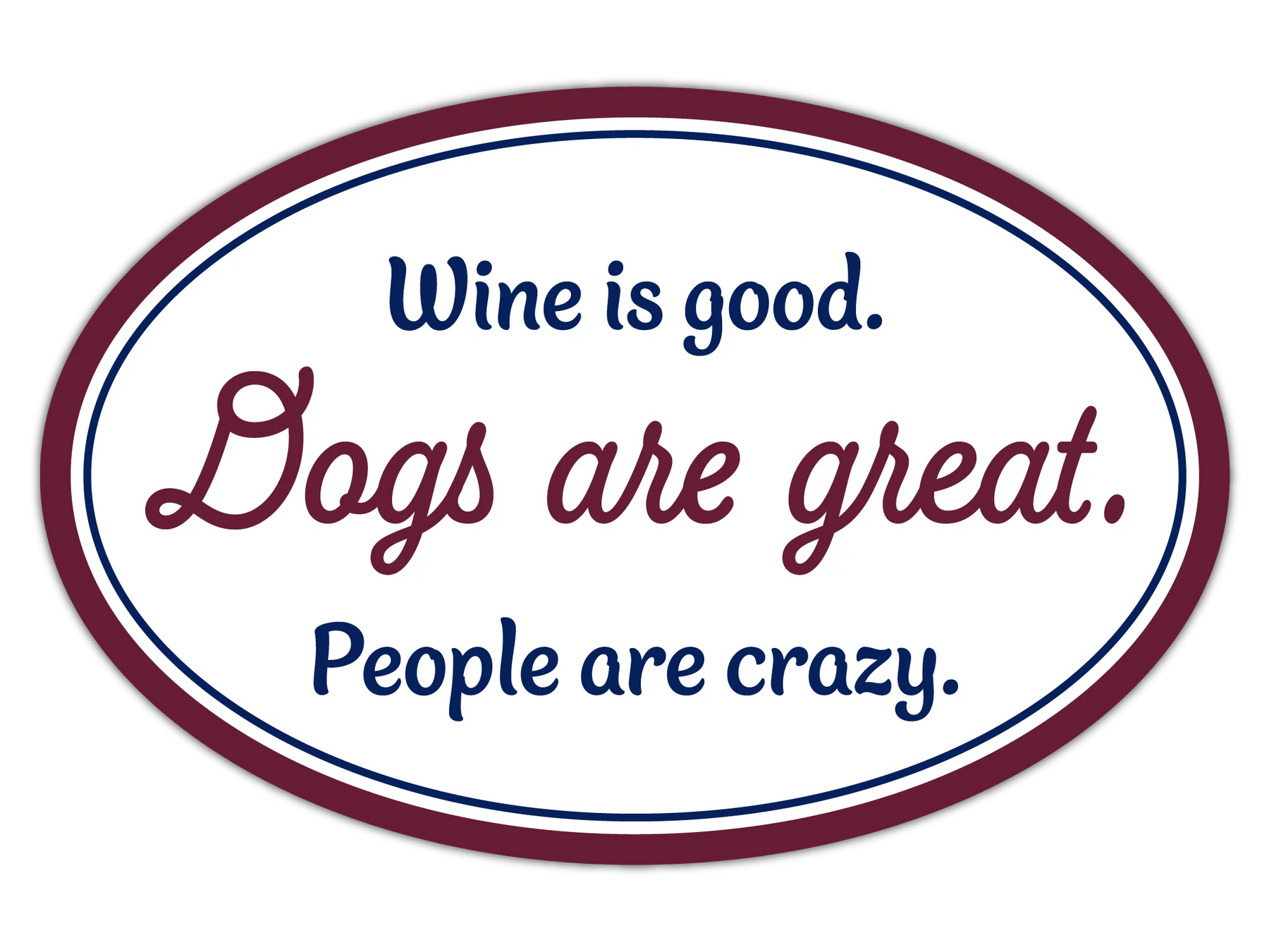 Dog Speak - Magnet Wine is Good Dogs are Great