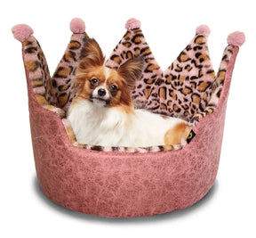Precious Tails - Leopard Print Crown Pet Bed - Southern Agriculture 
