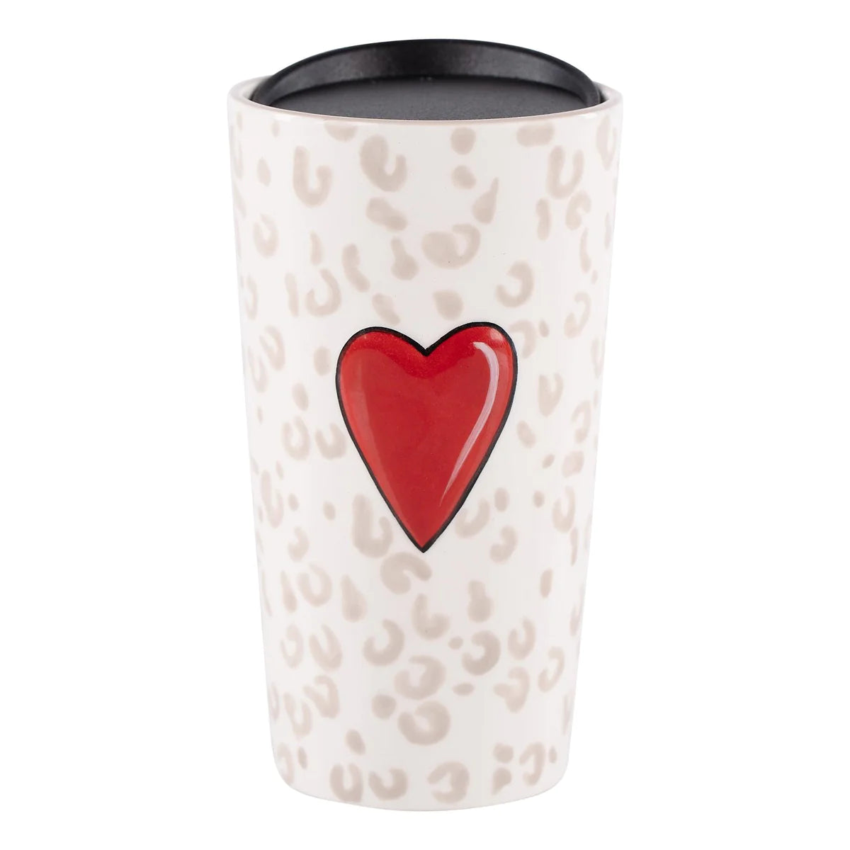 Glory Haus - Mug Travel Red Heart Cheetah