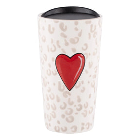 Glory Haus - Mug Travel Red Heart Cheetah