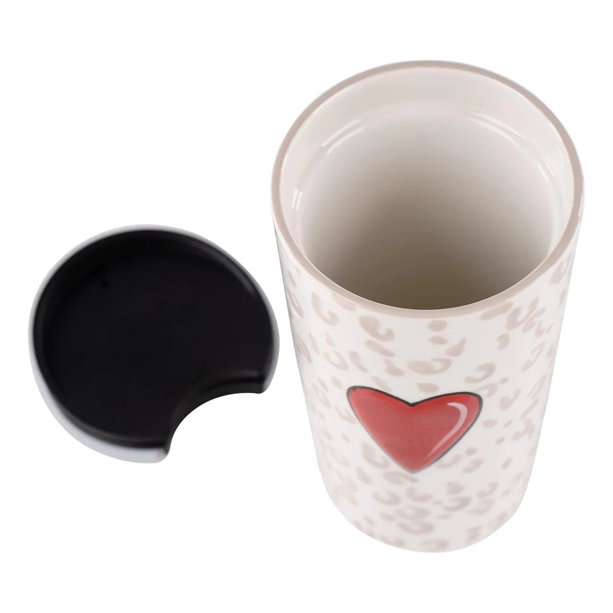 Glory Haus - Mug Travel Red Heart Cheetah