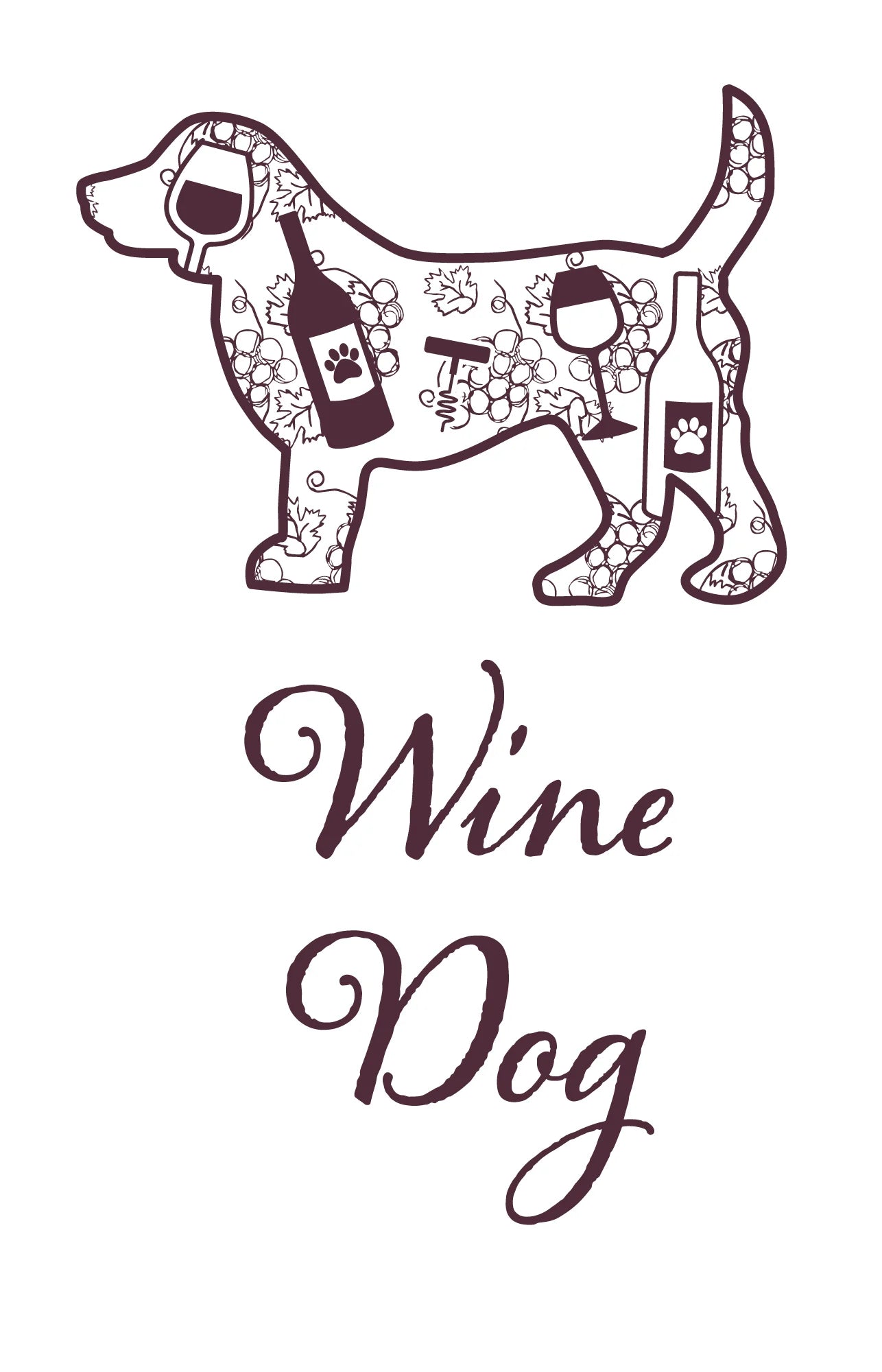 Dog Speak -  Kitchen Towel "Wine Dog"