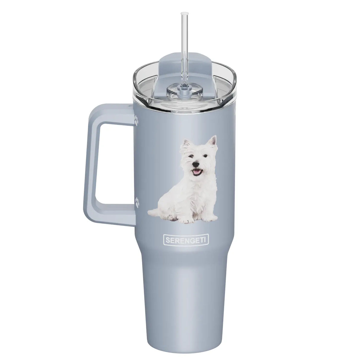 E & S Imports - Tumbler with Handle & Straw Westie