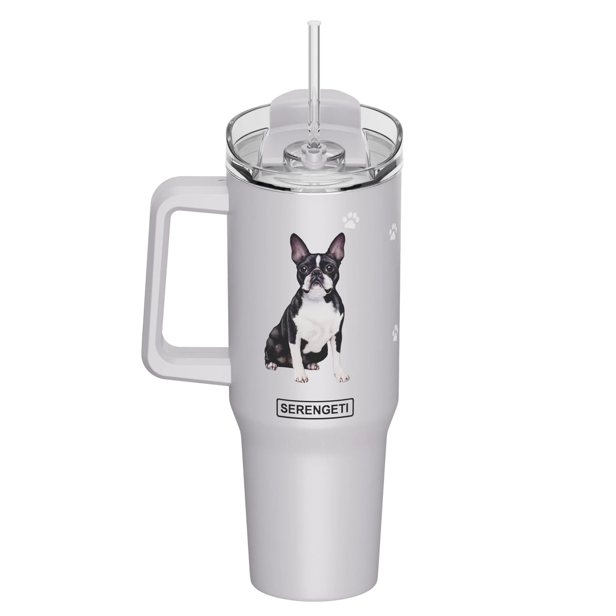 E & S Imports - Tumbler with Handle & Straw Border Terrier
