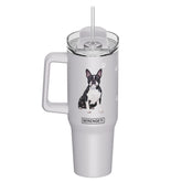 E & S Imports - Tumbler with Handle & Straw Border Terrier