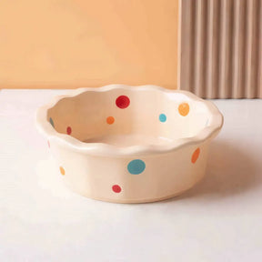 PawPaw Wholesale - Cat Bowl Ceramic Polka Dot