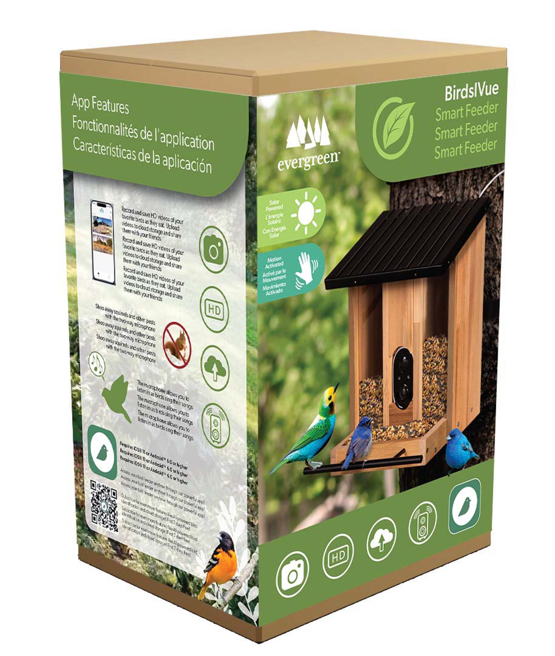 Evergreen Enterprises - Solar Wooden Bird Feeder - Southern Agriculture 