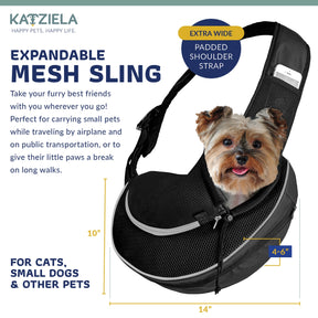 Katziela - Pet Carrier Expandable Sling for Small Dogs & Cats