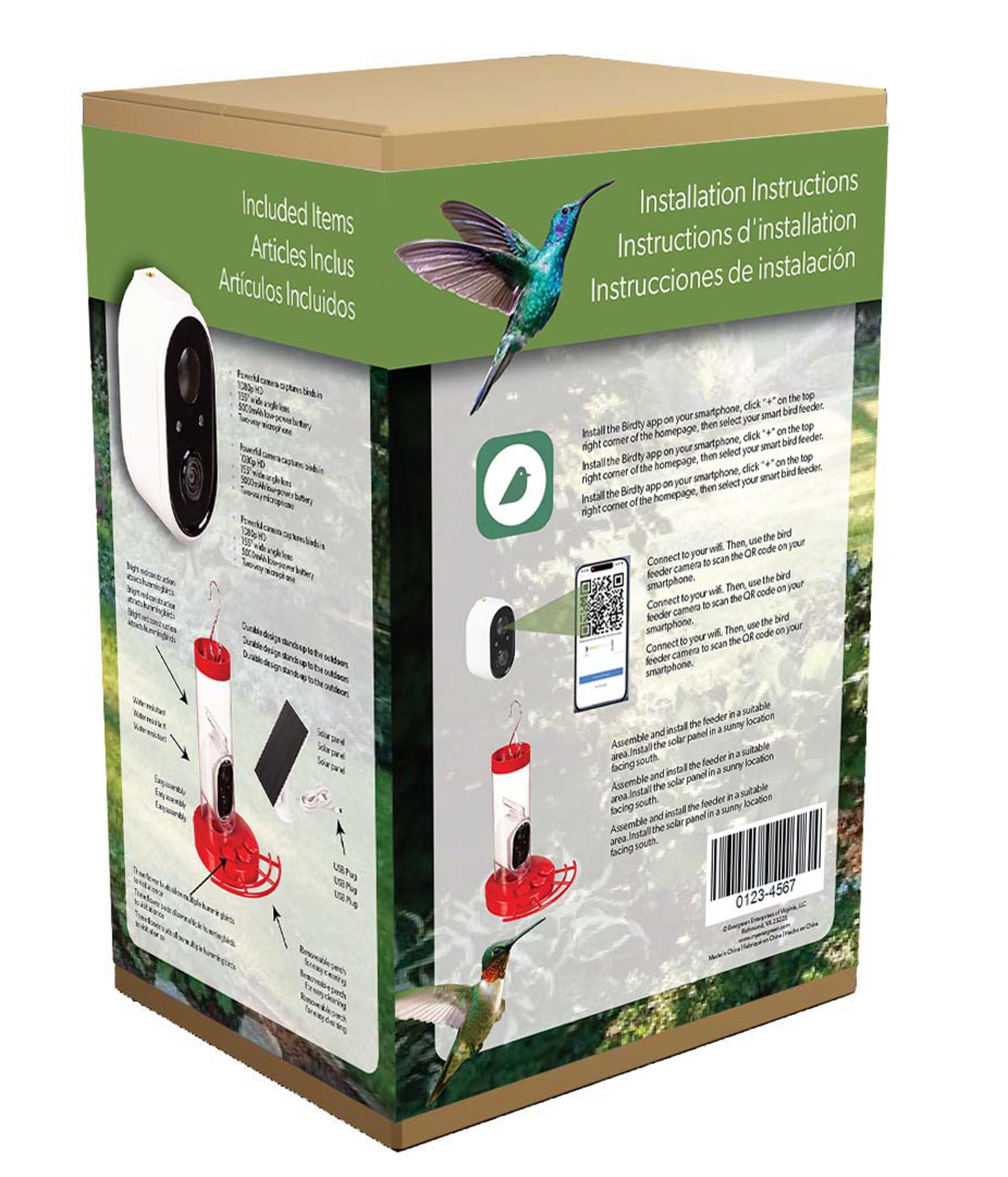 Evergreen Enterprises - Solar Hummingbird Bird Feeder - Southern Agriculture 