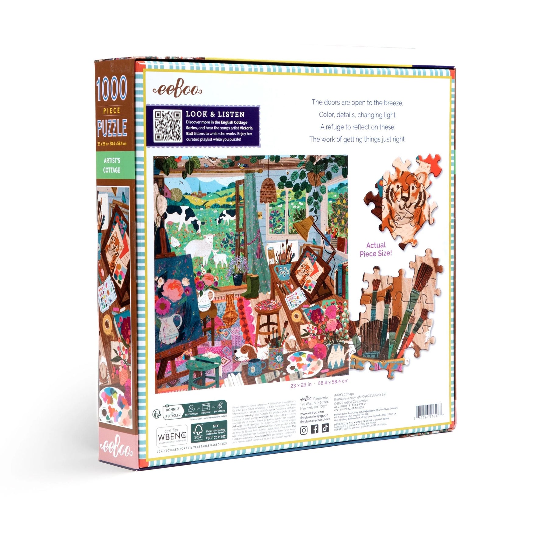 eeBoo - Artist's Cottage 1000 Piece Puzzle