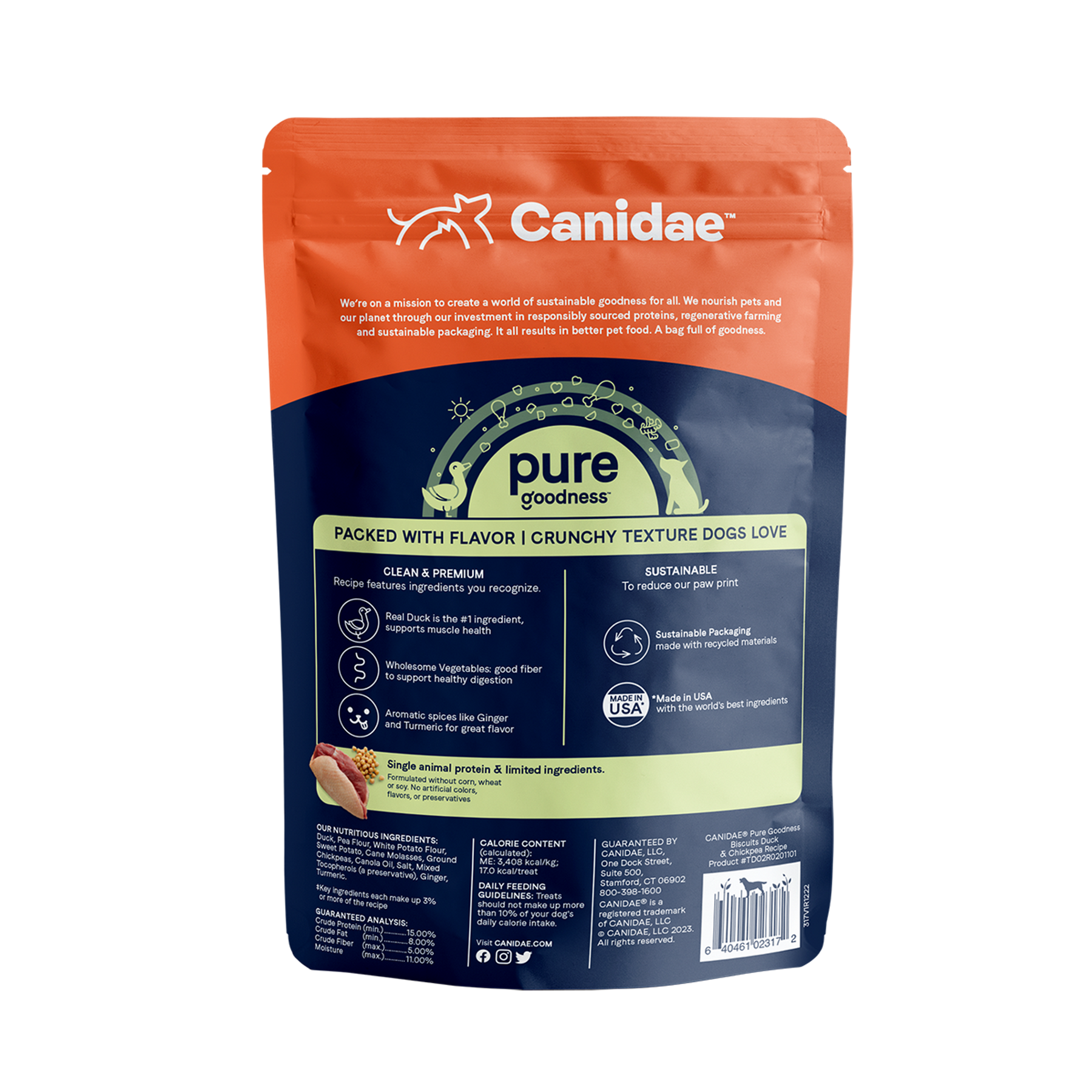 Canidae - Grain-Free Pure Heaven Biscuits with Duck & Chickpeas Crunchy Dog Treats - Southern Agriculture 