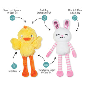 Petshop by Fringe Studio - Dog Toy Hoppy Go Clucky (2 Piece Toy)