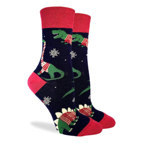 Good Luck Sock - Socks Christmas Sweater Dinosaur Women's
