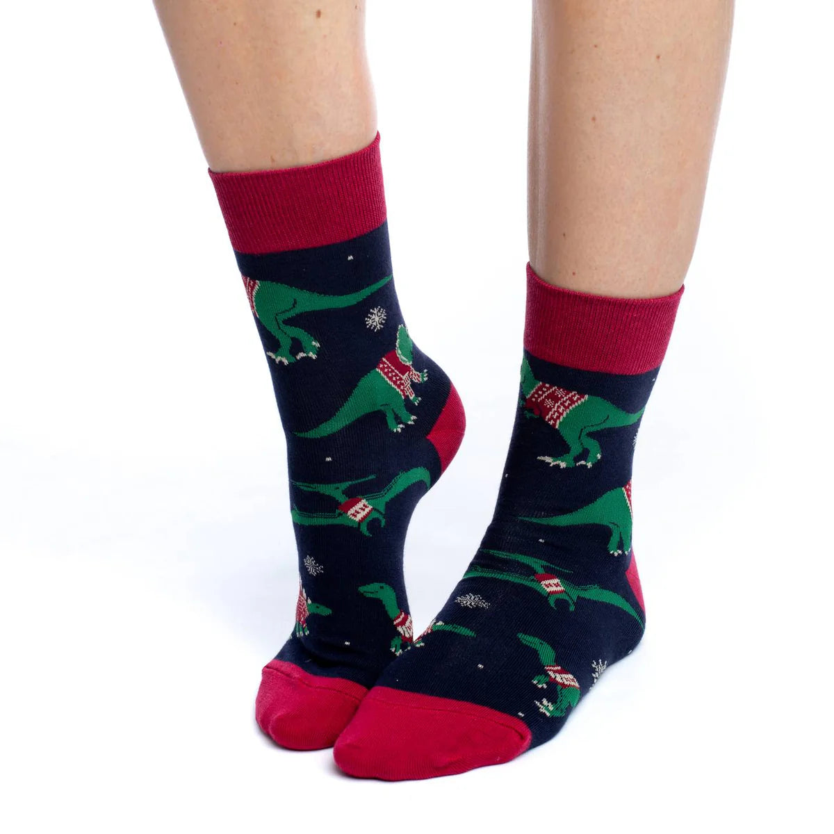 Good Luck Sock - Socks Christmas Sweater Dinosaur Women's