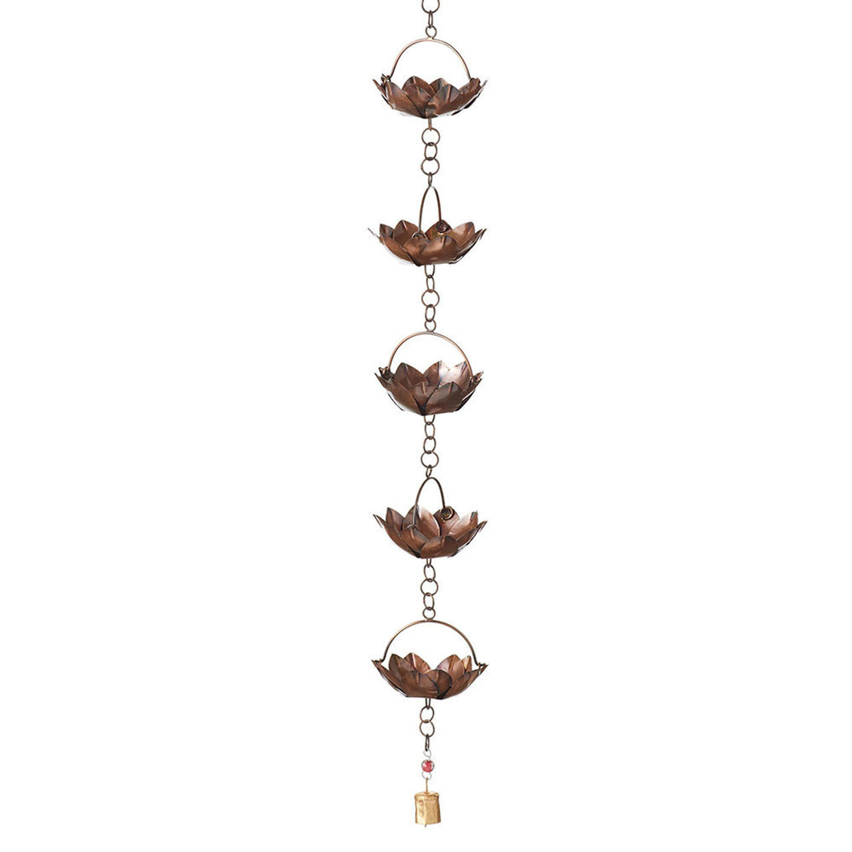 Serrv International - Rain Chain Lotus Garden Copper